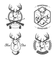 Set of vintage hunting and fishing labels vector image
