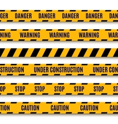Set of yellow warning tapes vector image