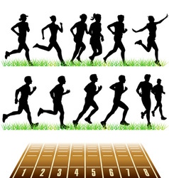 Running people vector image