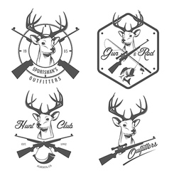 Set of vintage hunting and fishing labels vector image