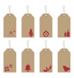 Christmas tags with icons vector image