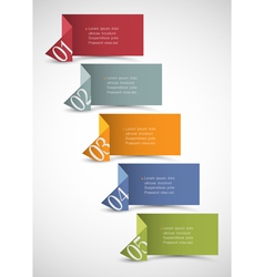 Origami paper numbered banners vector image