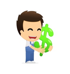 Funny cartoon mechanic vector image