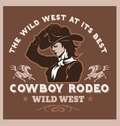 American cowboy rodeo poster vector image