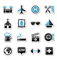 Travel tourism and transport icons set - Travel tourism and transport icons set - vector image