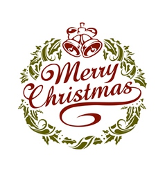 Calligraphic christmas lettering vector image