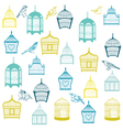 Birds and Birdcages Background vector image