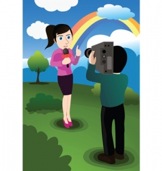 News reporter vector image