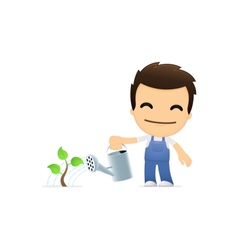 Funny cartoon mechanic vector image