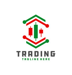 digital trading chart logo vector image