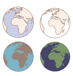 Earth in vintage colors vector image