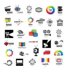 Collection of logos tv video photo film vector image