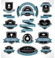 Vintage labels and ribbon retro style set vector image