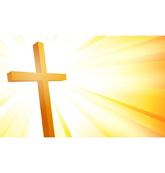 Cross on sunburst background vector image