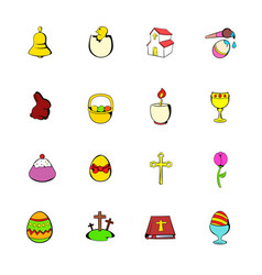 Easter set icons set cartoon vector image