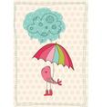 Autumn birds card vector image