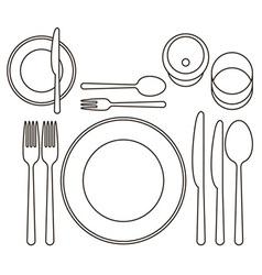 Place setting vector image