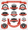 Vintage labels and ribbon retro style set vector image