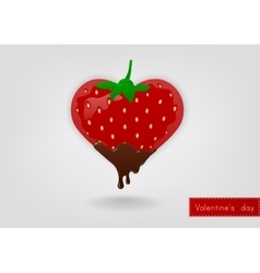 Strawberry in the shape of heart Strawberry in the shape of heart vector image