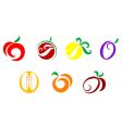Fruits and vegetable icons vector image