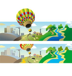 Flying balloon vector image
