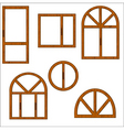 Wooden windows vector image