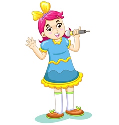 Cartoon Singing Girl vector image