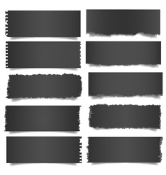 Ten black notes paper vector image