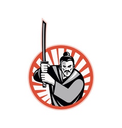Samurai Warrior Sword Retro vector image