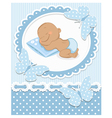 Sleeping African baby boy vector image