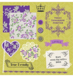 Vintage Violet Roses vector image