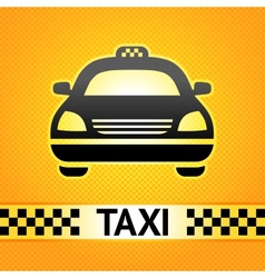 Taxi cab symbol on background pixel pattern vector image