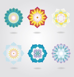 Mandalas icons set vector image