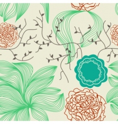 Retro floral background vector image