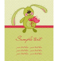 Cute bunny card vector image