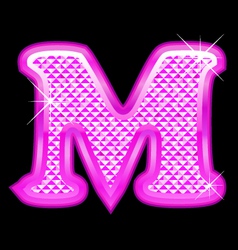 M letter pink bling girly vector image