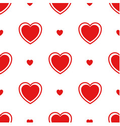 Seamless pattern with red hearts isolated on white Seamless pattern with red hearts isolated on white vector image