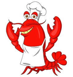 Cute lobster cartoon vector image