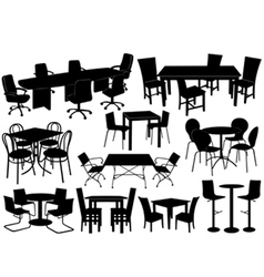 Tables and chairs Tables and chairs vector image