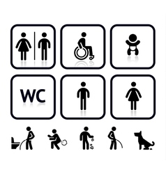 Toilet icons vector image