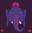 Ganesh and pink lotuses happiness symbol vector image