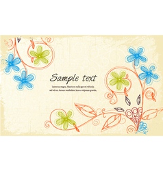Grunge floral background vector image