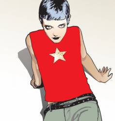 Punk pop star vector image