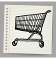 Scribble shopping cart vector image