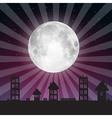 Full Moon with Stars above City vector image