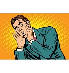 Surprised emotional pop art retro business man Surprised emotional pop art retro business man vector image