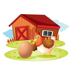A hen with egg vector image