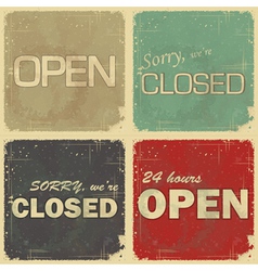 Set of signs open - closed vector image