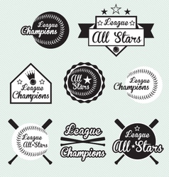 Baseball All Star Labels vector image