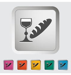 Bread and wine vector image
